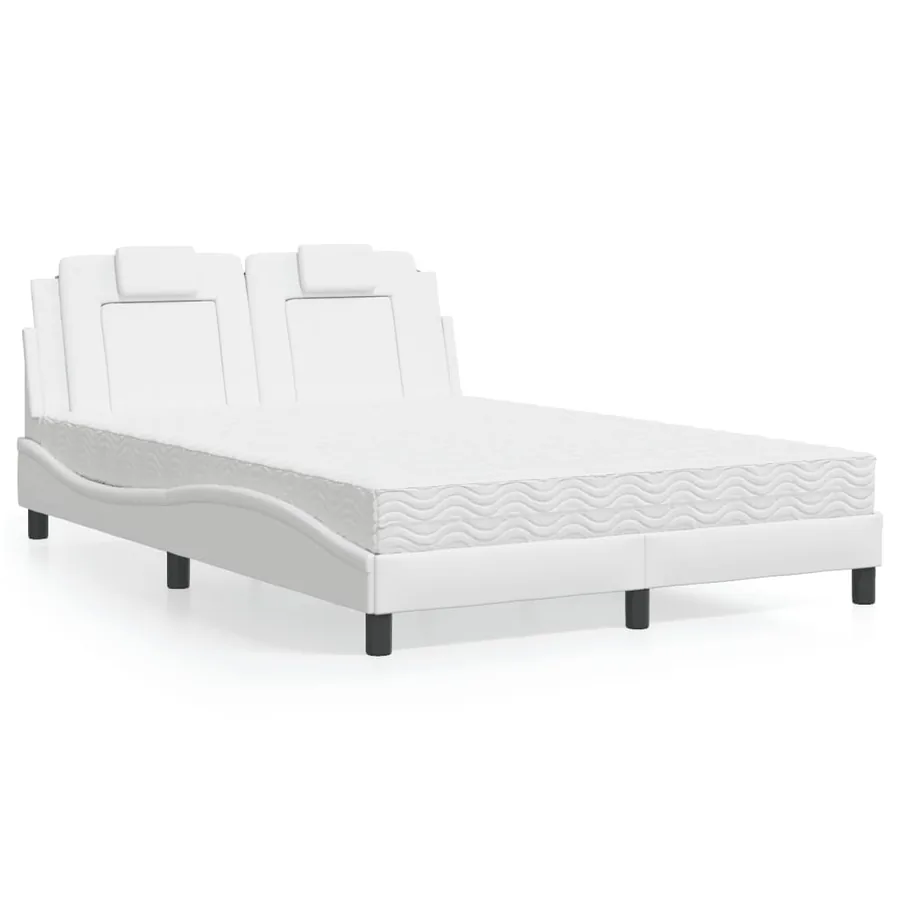 Lit Viana avec matelas blanc 120x200 cm similicuir