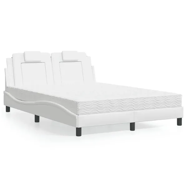 Lit Viana avec matelas blanc 120x200 cm similicuir
