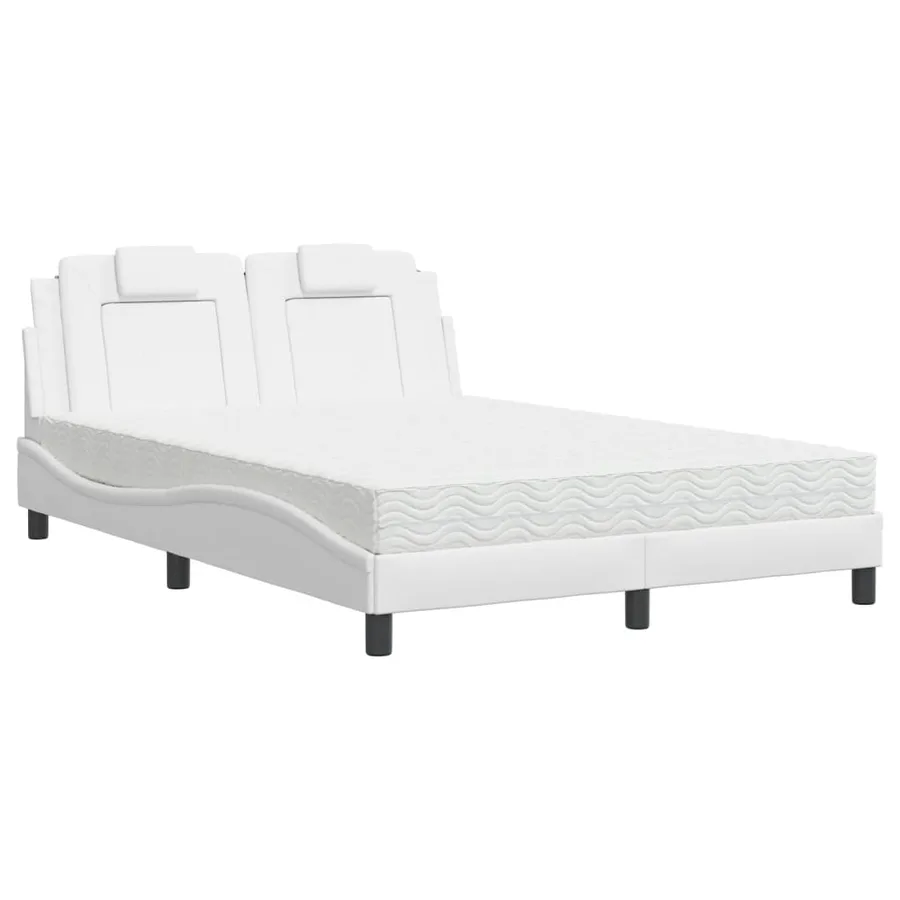 Lit Viana avec matelas blanc 120x200 cm similicuir - 2