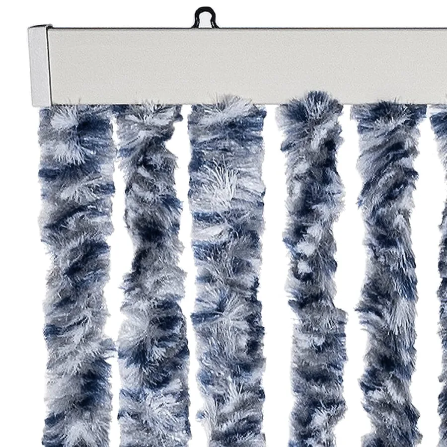 Rideau anti-mouches bleu et blanc 100x230 cm chenille - 4