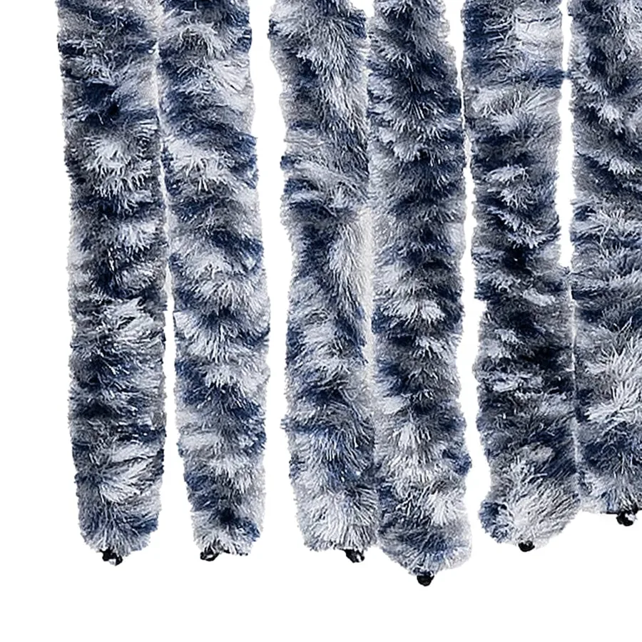 Rideau anti-mouches bleu et blanc 100x230 cm chenille - 6