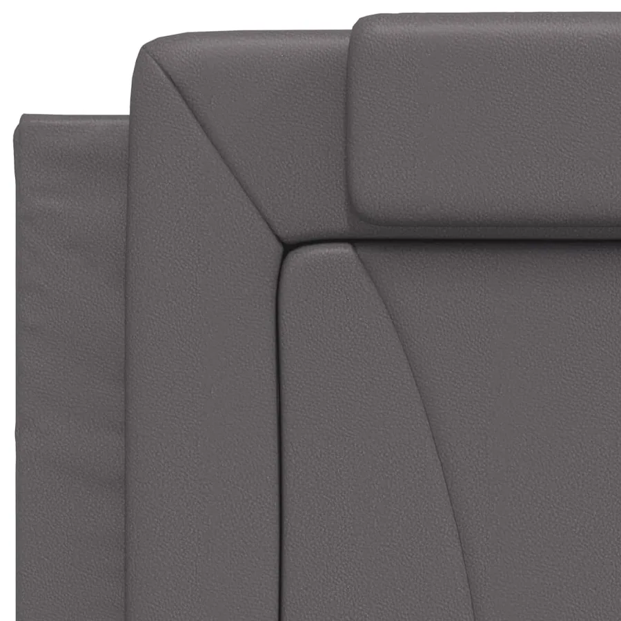 Lit Viana avec matelas gris 80x200 cm similicuir - 7