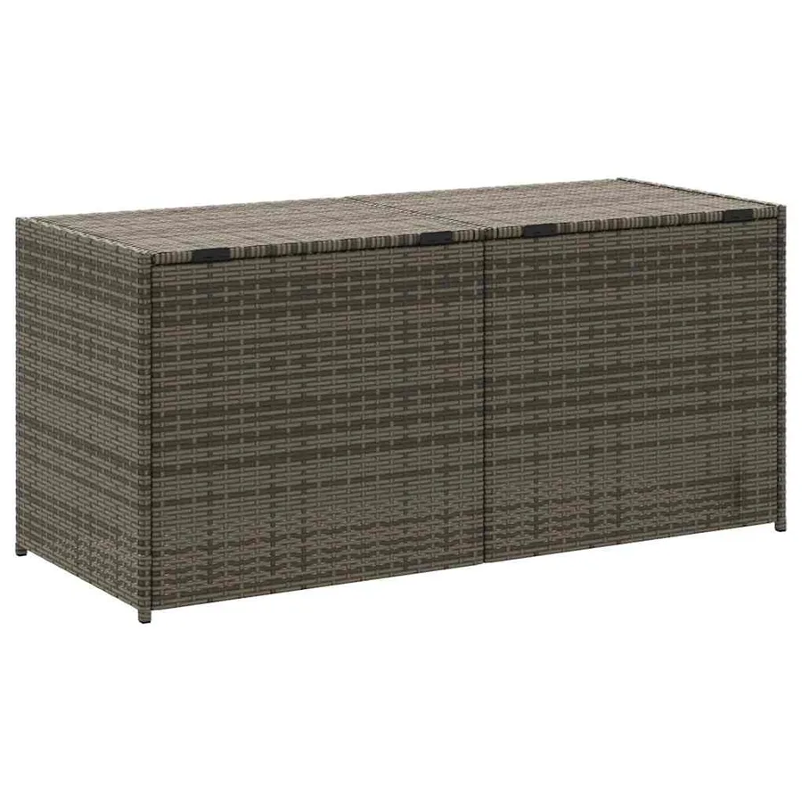 Boîte de rangement de jardin gris 283L résine tressée - 6