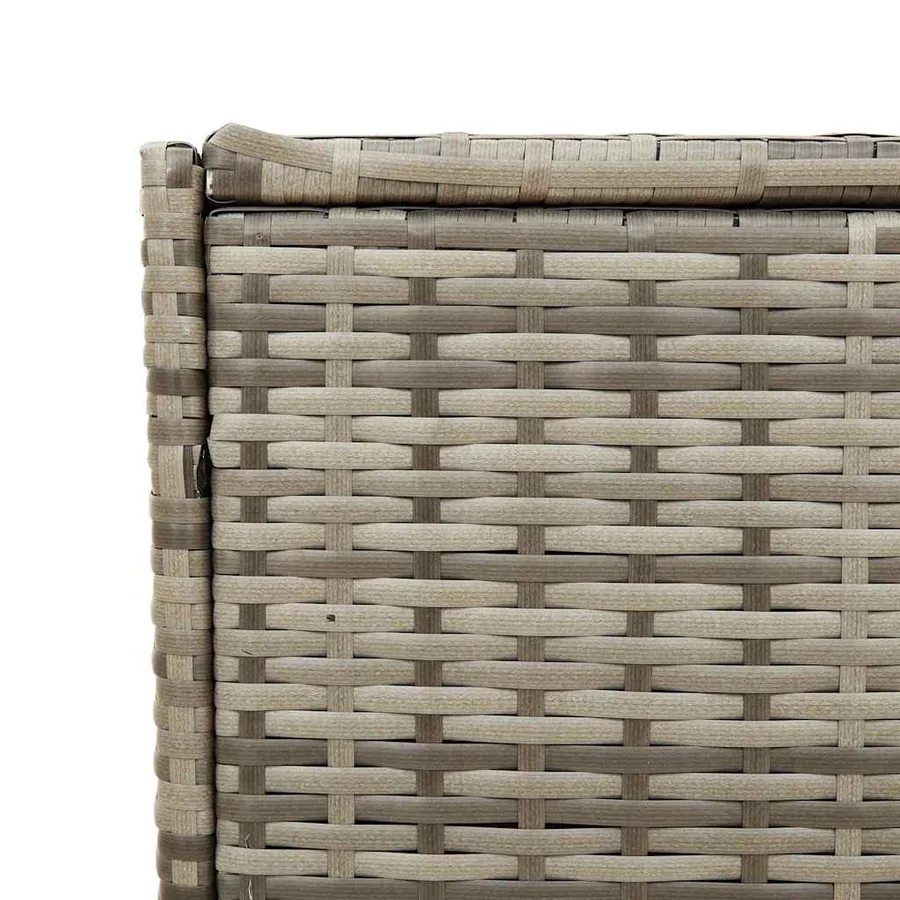 Boîte de rangement de jardin gris 283L résine tressée - 9