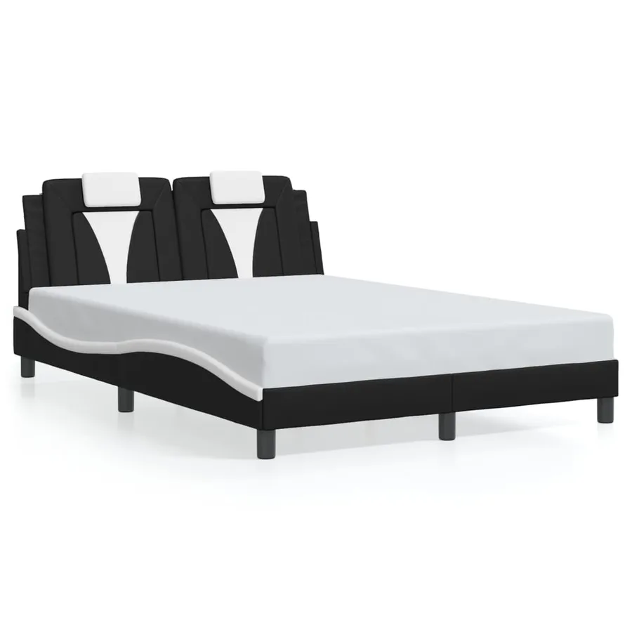 Cadre de lit Viana avec LED sans matelas noir et blanc 120x200 cm - 5