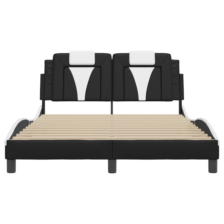 Cadre de lit Viana avec LED sans matelas noir et blanc 120x200 cm - 6
