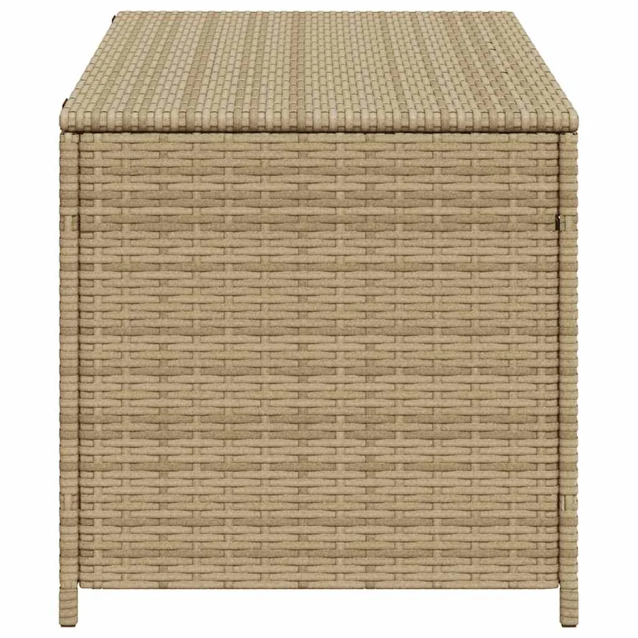 Boîte de rangement de jardin mélange beige 190L résine tressée - 5