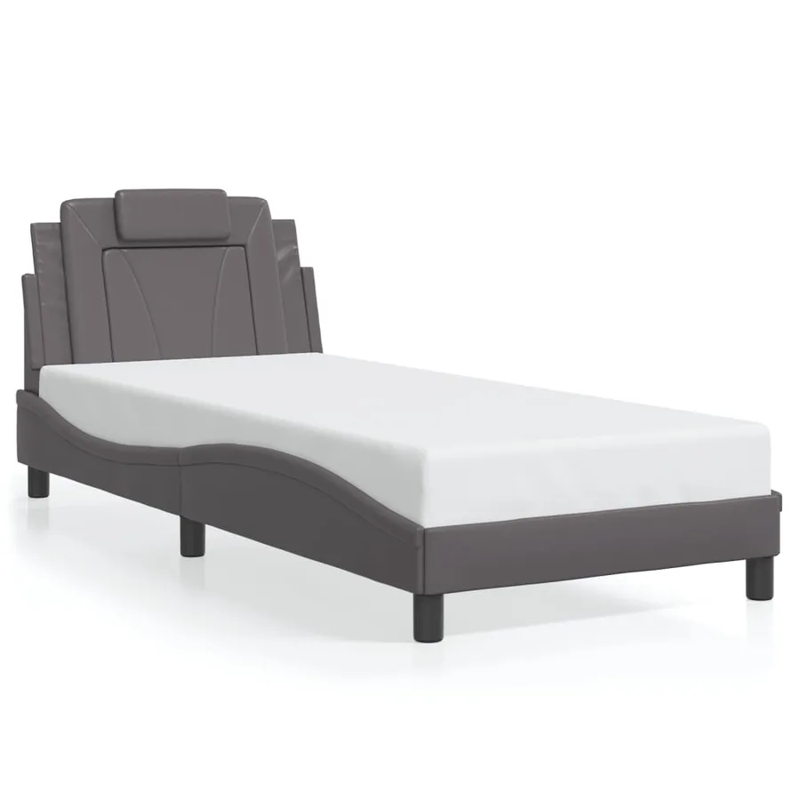 Cadre de lit Viana avec LED sans matelas gris 90x190 cm - 5