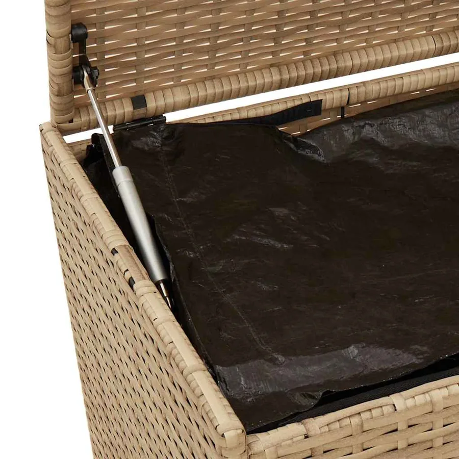Boîte de rangement de jardin mélange beige 984L résine tressée - 8