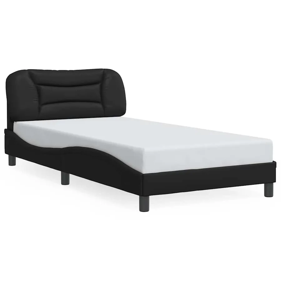Cadre de lit sans matelas Hvar noir 100x200 cm similicuir - 2