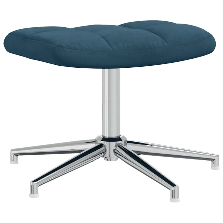 Chaise de relaxation avec tabouret Bleu Velours - 7