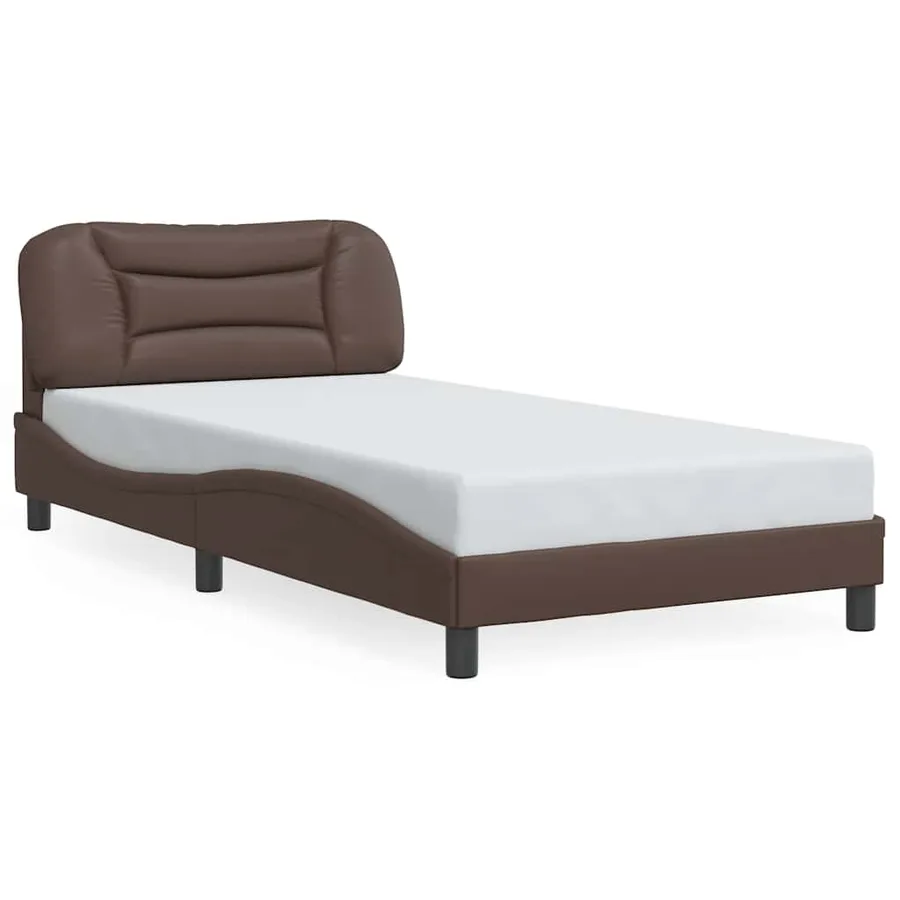 Cadre de lit sans matelas Hvar marron 100x200 cm similicuir - 2