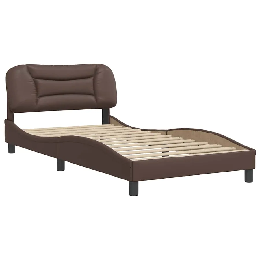 Cadre de lit sans matelas Hvar marron 100x200 cm similicuir - 3