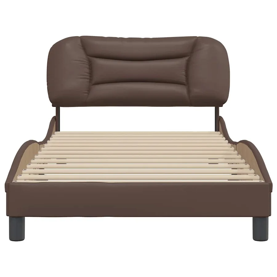 Cadre de lit sans matelas Hvar marron 100x200 cm similicuir - 4