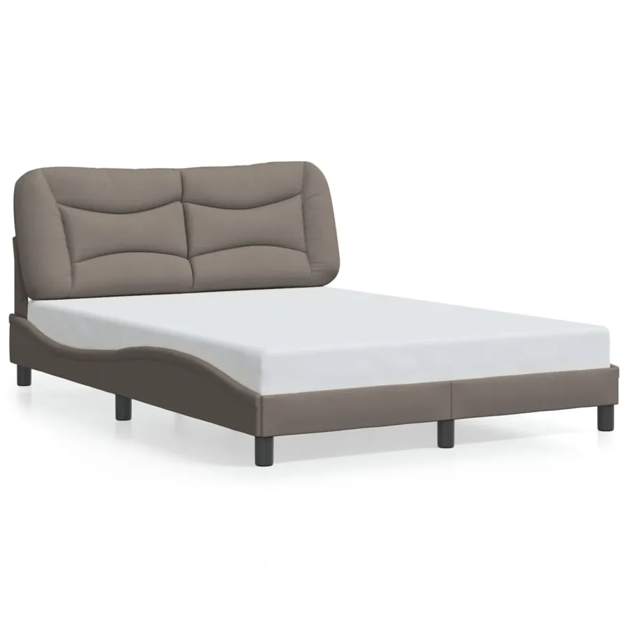 Cadre de lit avec LED sans matelas Hvar taupe 120x200 cm tissu - 5