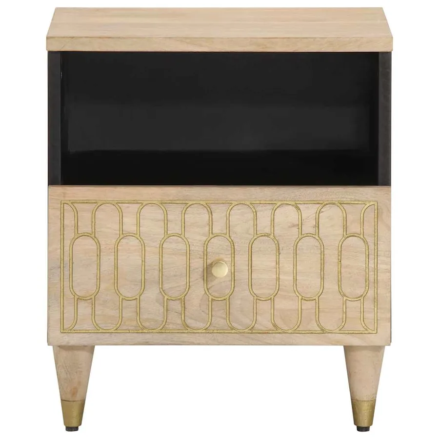 Tables de chevet 2 pcs 40x33x46 cm Bois de manguier solide - 2