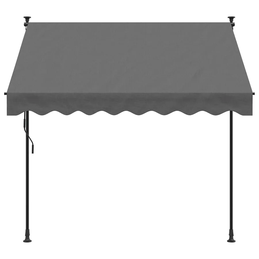 Auvent rétractable anthracite 200x150 m tissu et acier - 3