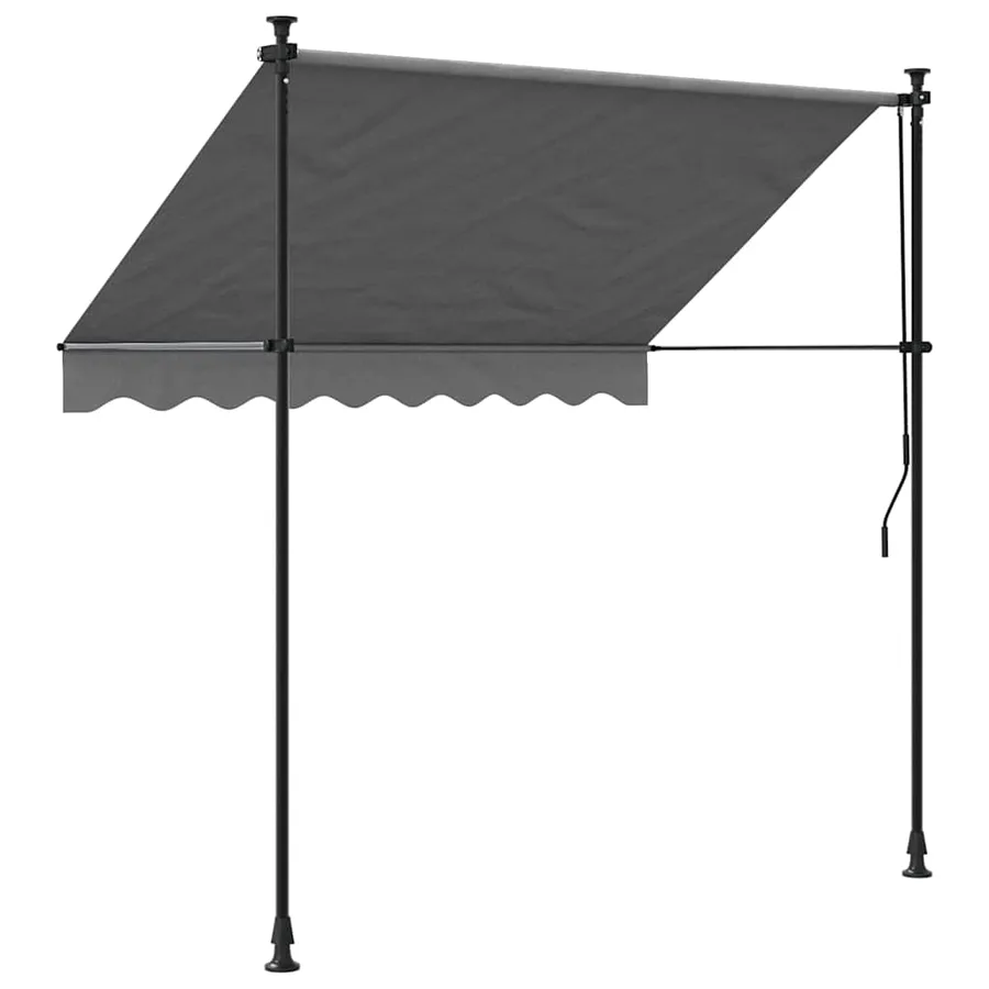 Auvent rétractable anthracite 200x150 m tissu et acier - 4