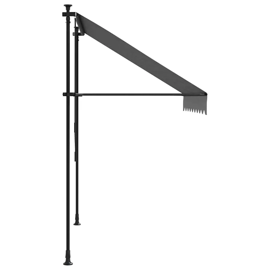 Auvent rétractable anthracite 200x150 m tissu et acier - 5