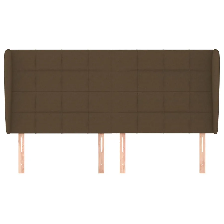 Tête de lit avec oreilles Marron foncé 203x23x118/128 cm Tissu - 3