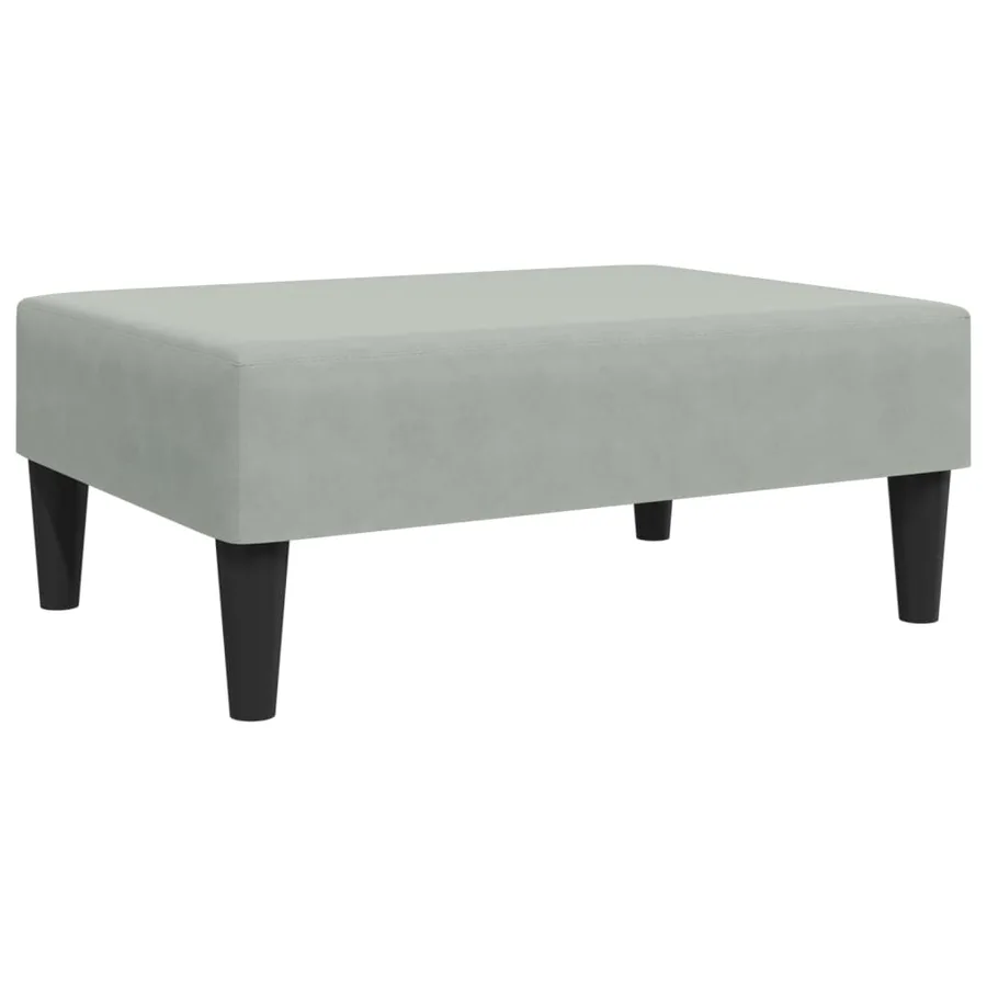 Repose-pied gris clair 77x55x31 cm velours - 2