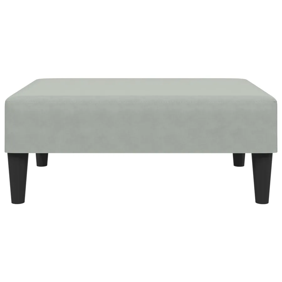 Repose-pied gris clair 77x55x31 cm velours - 4