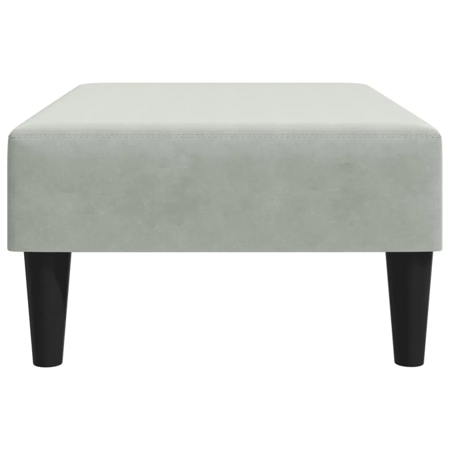Repose-pied gris clair 77x55x31 cm velours - 5