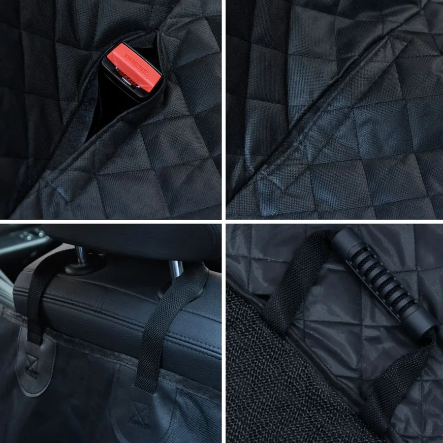 Housse de siège de voiture pour chien noir 137x46x50 cm - 9