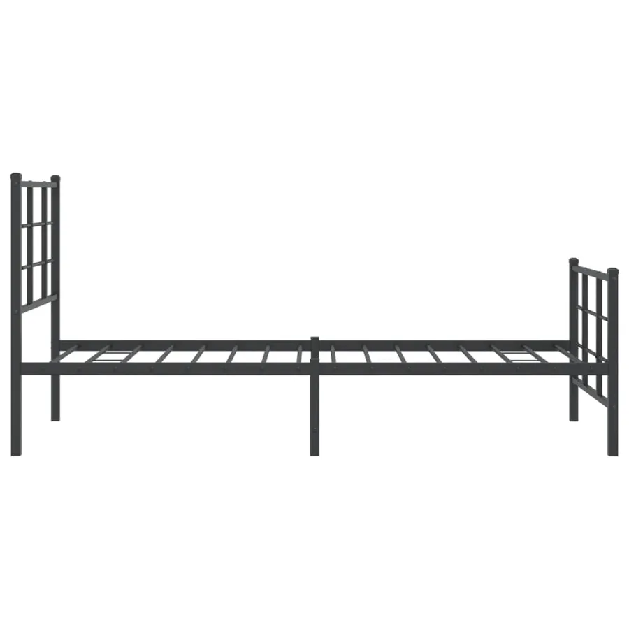 Cadre de lit métal sans matelas avec pied de lit noir 75x190 cm - 6