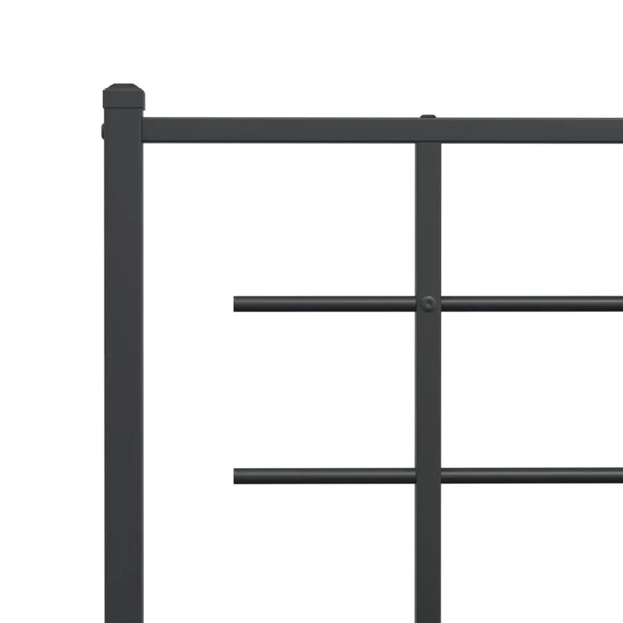 Cadre de lit métal sans matelas avec pied de lit noir 75x190 cm - 8
