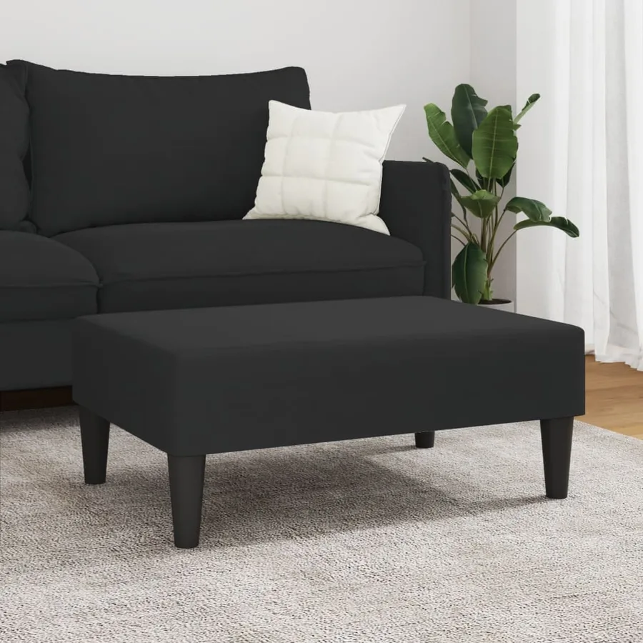 Repose-pied noir 77x55x31 cm velours - 3
