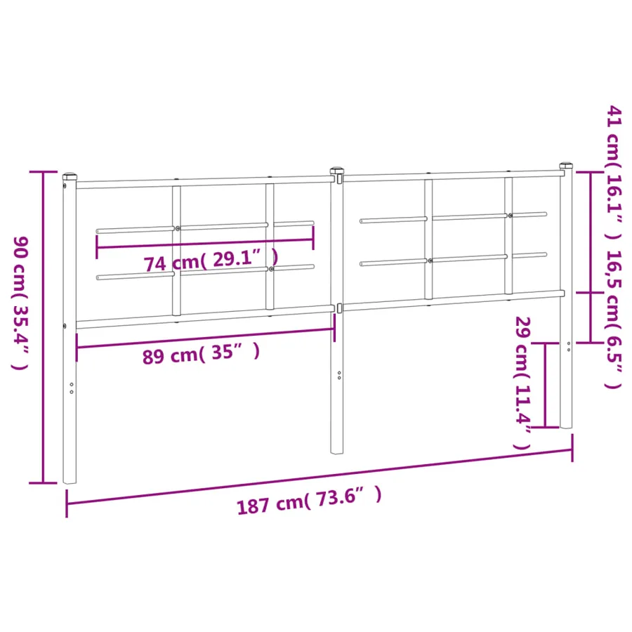 Tête de lit de remplacement métal noir 180 cm - 6