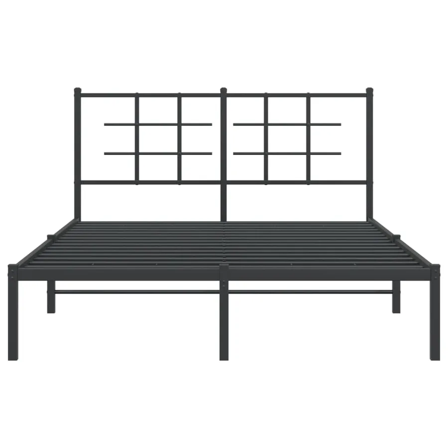 Cadre de lit métal sans matelas avec tête de lit noir 140x200cm - 5