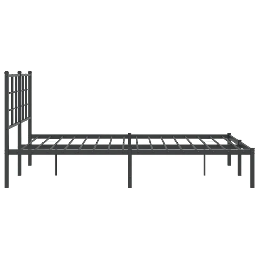 Cadre de lit métal sans matelas avec tête de lit noir 140x200cm - 6