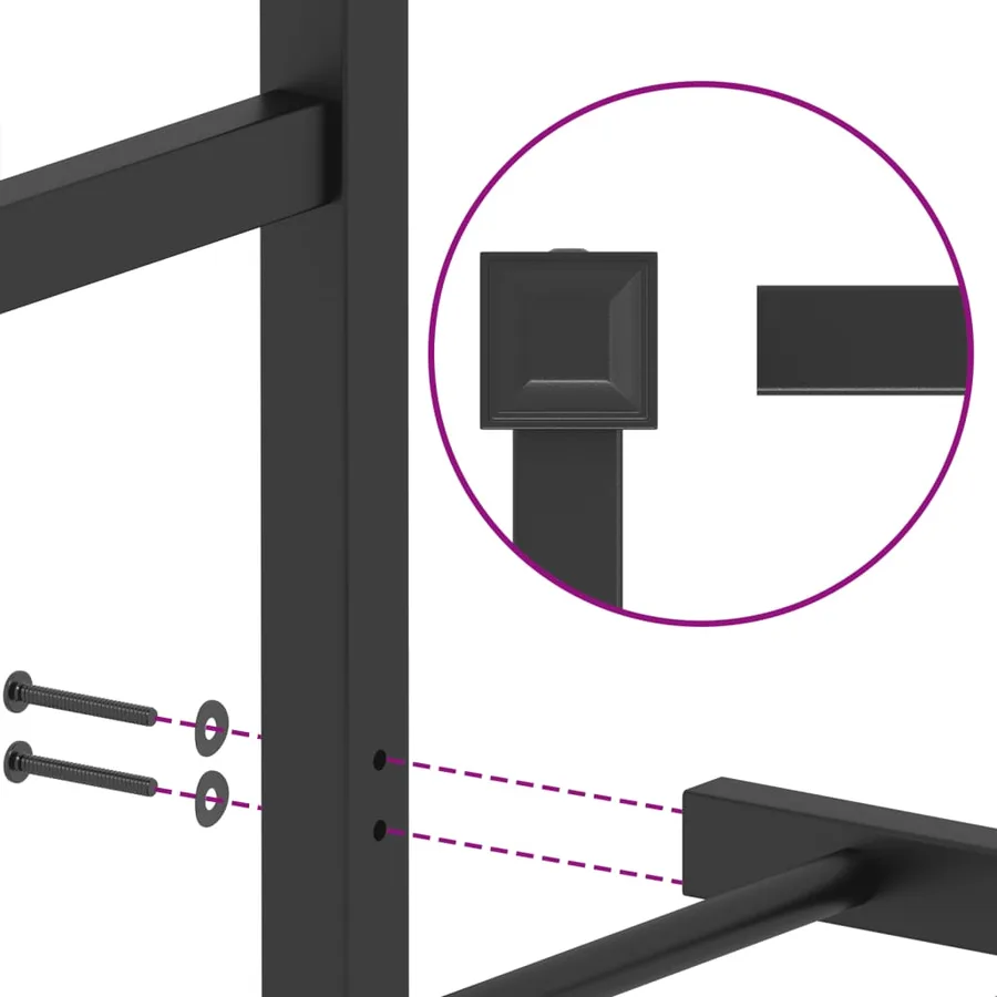 Cadre de lit métal sans matelas avec tête de lit noir 140x200cm - 9