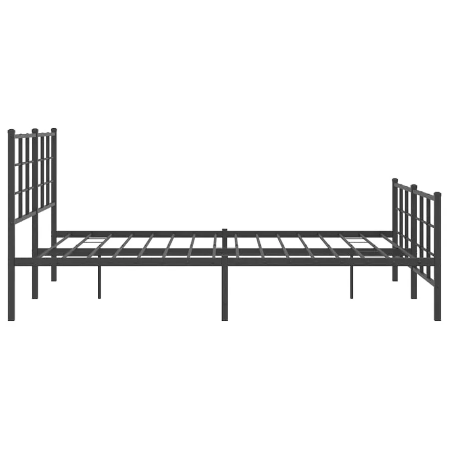 Cadre de lit métal sans matelas avec pied de lit noir 150x200cm - 5