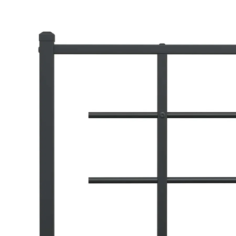Cadre de lit métal sans matelas avec pied de lit noir 150x200cm - 7