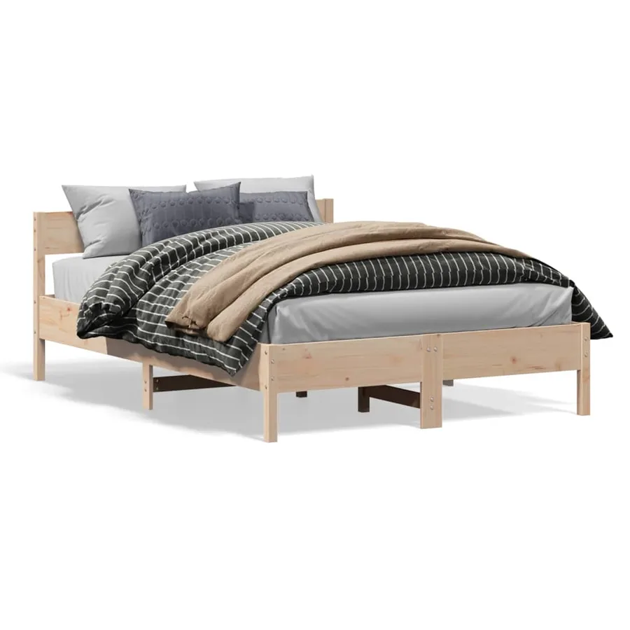 Cadre de lit sans matelas 120x190 cm bois de pin massif - 2