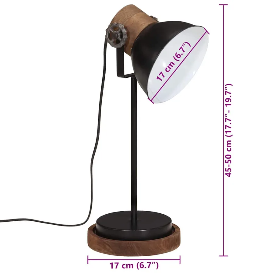 Lampe de bureau 25 W noir 17x17x50 cm E27 - 11