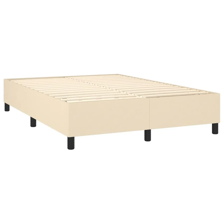 Sommier à lattes de lit avec matelas Crème 140x190 cm Tissu - 4