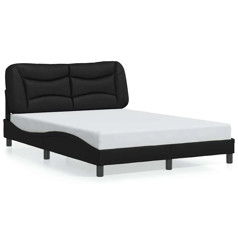 Cadre de lit sans matelas Hvar noir 140x190 cm similicuir - 2