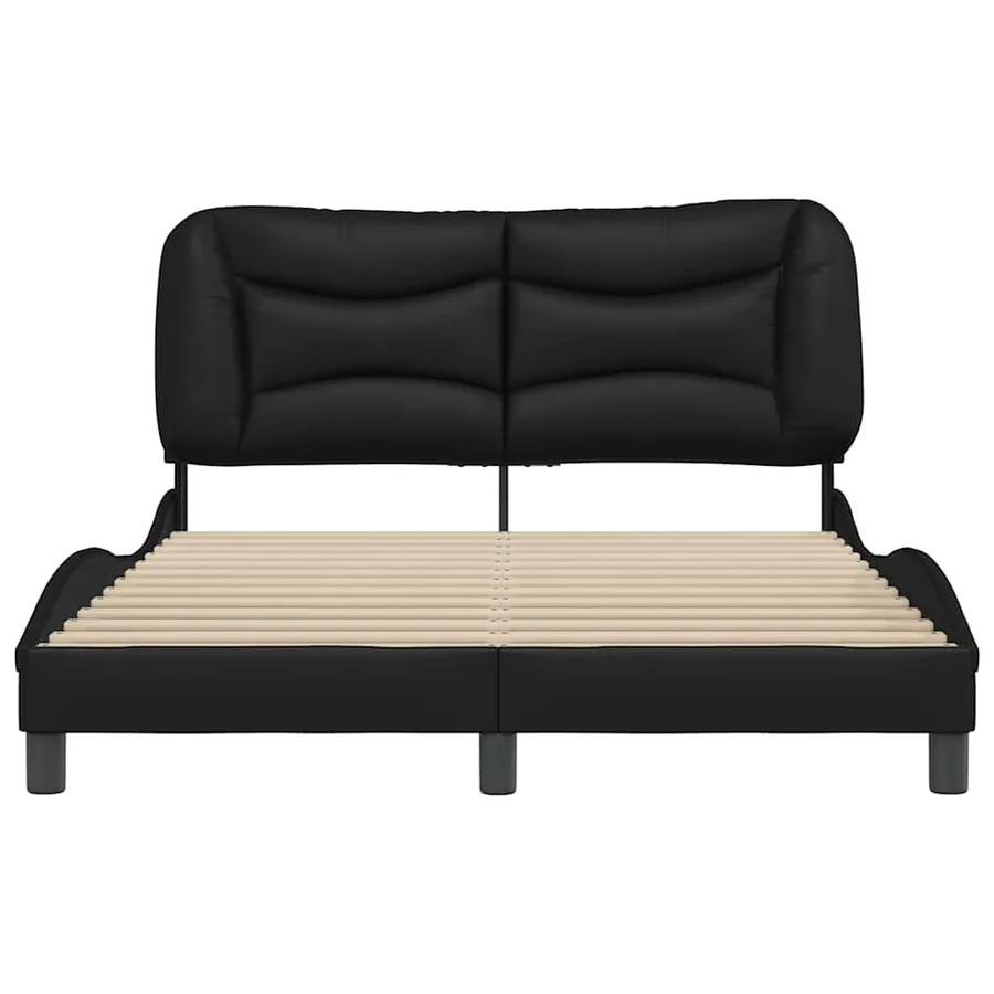 Cadre de lit sans matelas Hvar noir 140x190 cm similicuir - 4