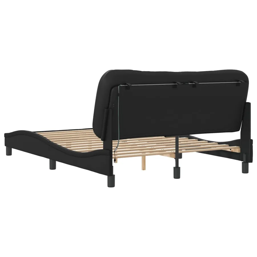 Cadre de lit avec LED sans matelas Hvar noir 140x190 cm - 9