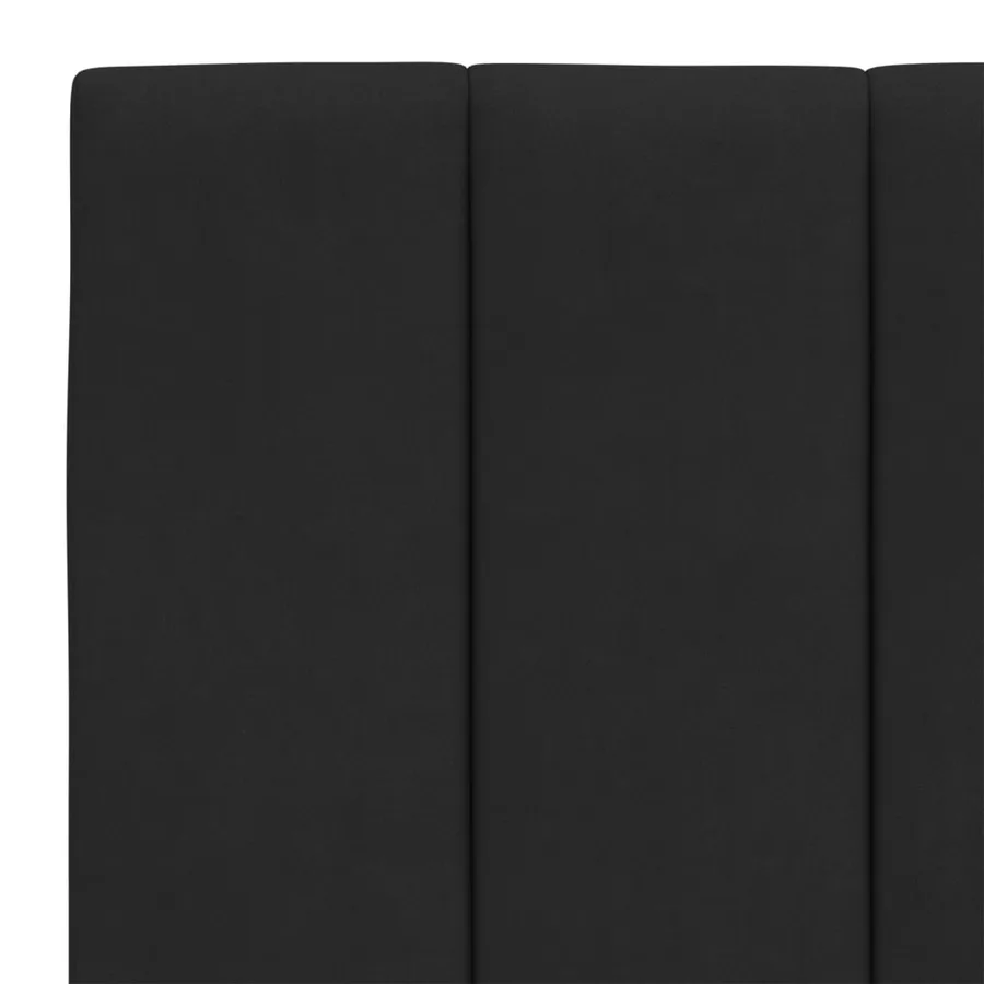 Lit avec matelas Hanko noir 140x190 cm velours - 6