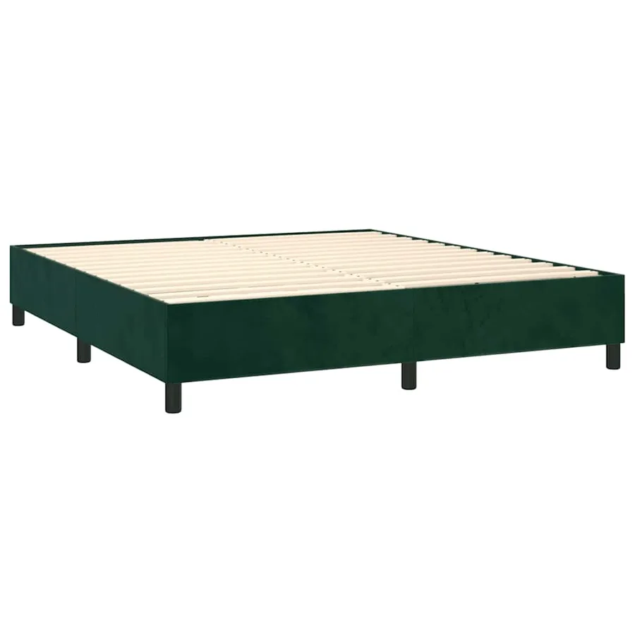 Sommier à lattes de lit et matelas Vert foncé 180x200cm Velours - 4