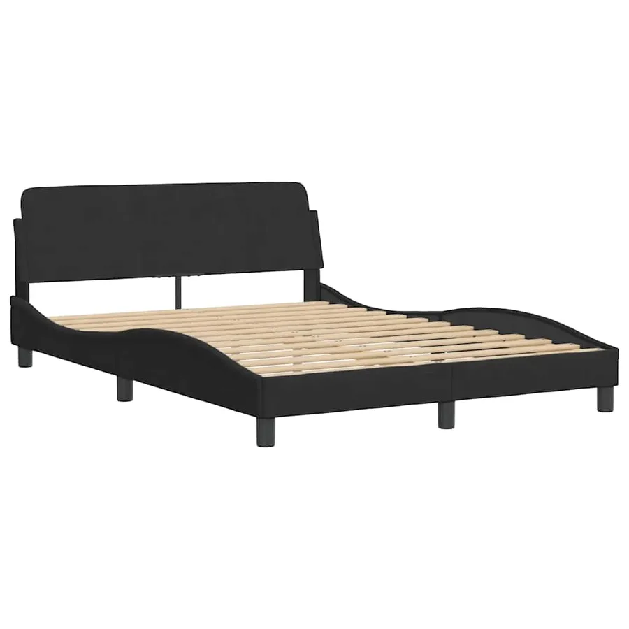 Cadre de lit Dover noir 140x190 cm velours - 3