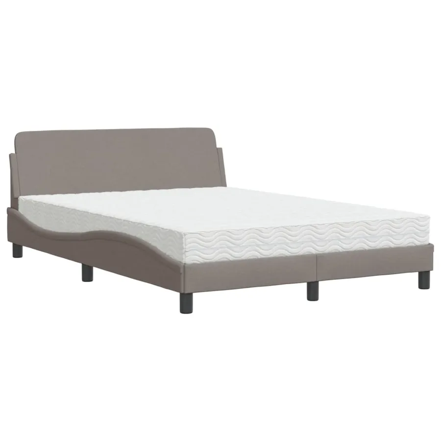 Lit avec matelas Dover taupe 140x190 cm tissu - 2