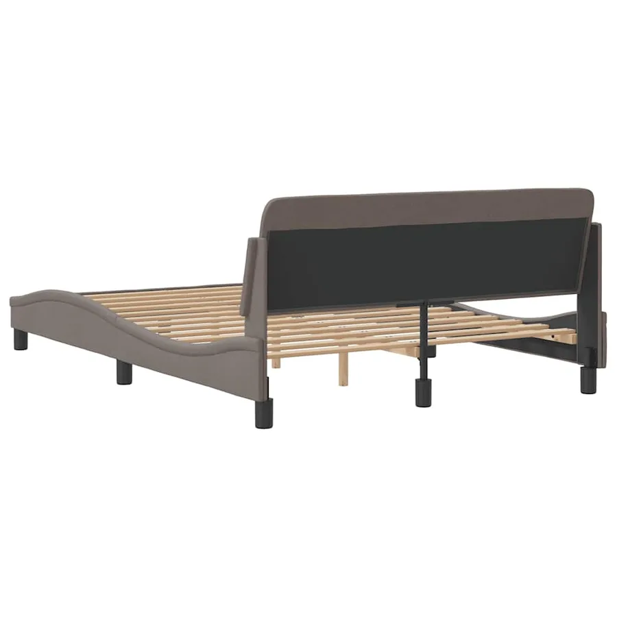 Cadre de lit Dover taupe 140x190 cm tissu - 6