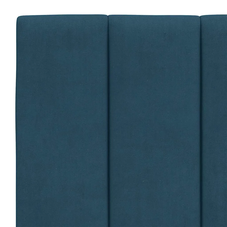 Lit avec matelas Hanko bleu 140x190 cm velours - 6