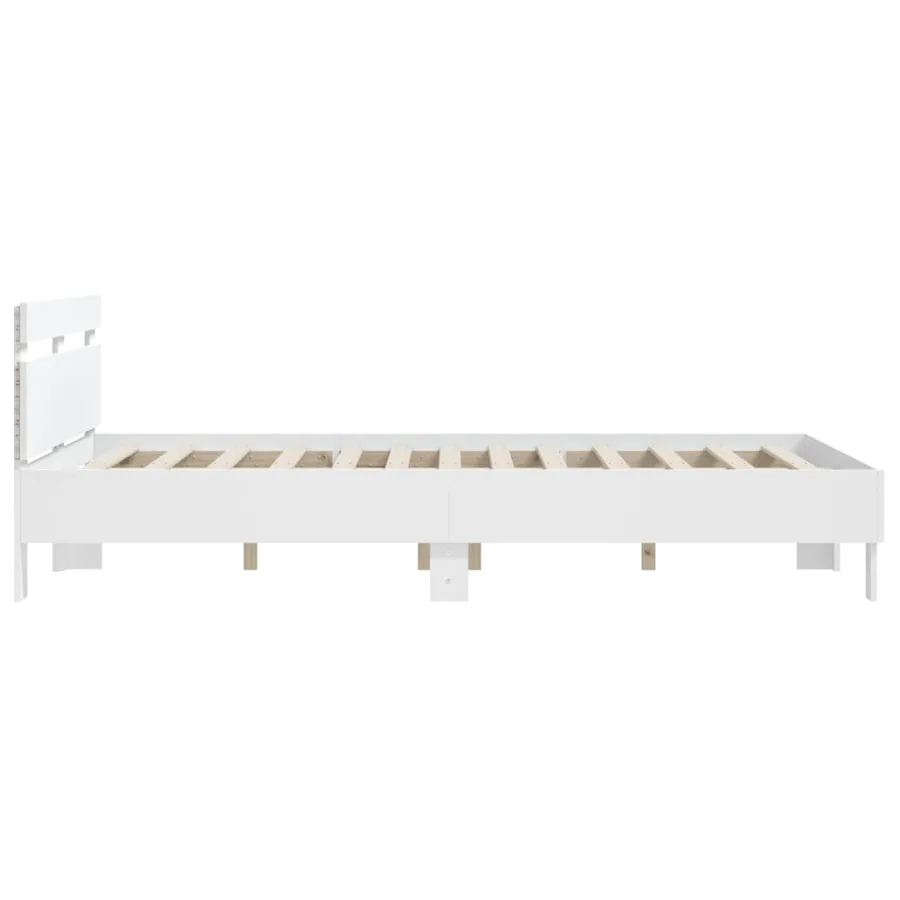 Cadre de lit avec LED sans matelas blanc 140x190 cm - 8